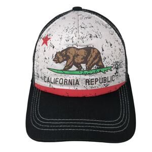 California Republic Trucker Hat Multicolor One Size Adjustable Mesh Back OBSI